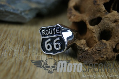 PRSTEN Z CHIRURGICKÉ OCELI ROUTE 66 BLACK