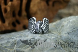 PRSTEN Z CHIRURGICKÉ OCELI BIKER WINGS