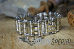 NÁRAMEK Z NEREZOVÉ OCELI BIKER GOLD
