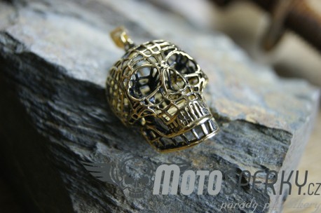 PŘÍVĚSEK Z CHIRURGICKÉ OCELI GOLD SKULL