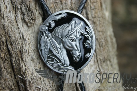 BOLO TIE HORSE HEAD BLACK