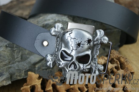 Přezka opasková Skull Chain + zapalovač