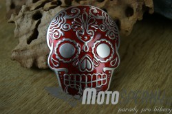 Přezka opasková TATTO SKULL RED